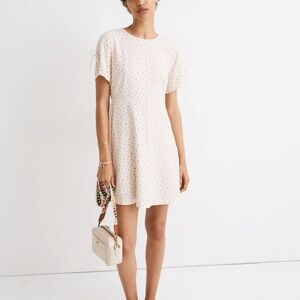 Madewell Tie-Sleeve Retro Dress in Dutch Dandelions Cream Floral NWT Size 10